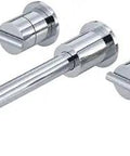 Parma Two Handle Wall Mount Lavatory Faucet Trim Kit With Ceramic Disc Valve Chrome Finish Valve Not Included Three Hole Mount