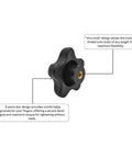 Five Pack 1/4 20 Thread 5 Star Thru Design Knobs with 5-point star grip design for tool-free adjustments and secure handling.