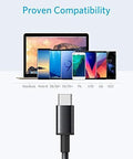 Anker USB-A to USB-C charging cables, 2-pack, black, 3 ft, front view with device lineup