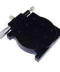 Adjustable 90mm Rotational Precision Manual Stage with left hand control, shown on a solid metal base for optics alignment and lab tasks.
