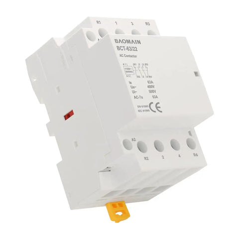 110V AC 4 Pole Modular Contactor Built For 63A Rating And 2NO 2NC Normally Open And Normally Closed Contacts For Forward And Reverse Motor Control Din Rail Mount For HVAC Motor Pump And Lighting Control