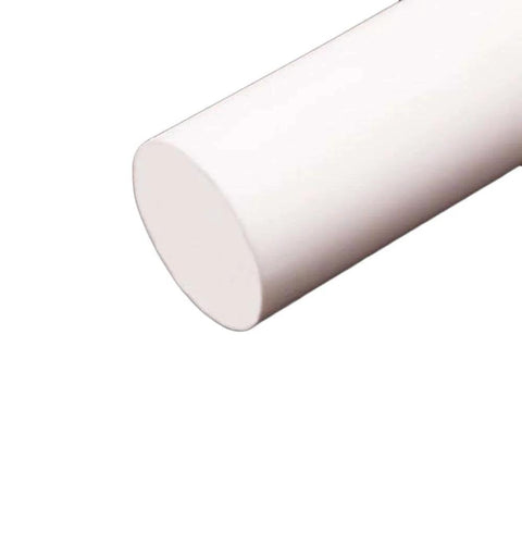 Close-up view of Five Piece PTFE Round Rod Bar Set, 8mm Diameter, 100mm Length, White, for DIY machining and precision