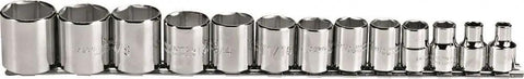 13 Piece 6 Point 3/8 Inch Drive Socket Set From 1/4 Inch To 1 Inch, Beefy Sockets That Grip Flats, Minimize Slippage And Fastener Rounding, Built For Home Garage Jobs And Pro Shop Projects