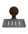 Two Pack Detachable Soap Holder With Self Draining V Shaped Design In Stainless Steel And Wood Finish for shower bathroom