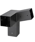 Pergola Bracket Kit With Slanted Roof 15 Degree 3-Way And Unidirectional Corner Connectors Heavy Duty Steel Hardware Black Weather Resistant