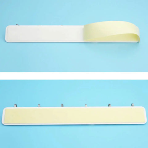 Heavy Duty Reversible Peel and Stick Wall Hooks 2 Pack Stainless Steel Coat Rack Organizer with 6 Hooks Each Swivel Flip 180 Degrees for Mudroom Bathroom Kitchen and Closets exposed sticky backing on white hooks