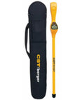 Rugged Magnetic Locator With Slick One-Handed Ergonomic Grip And Dead On Digital Readout For Effortless Underground Pipeline And Metal Tracing Plus Audio Alert System in yellow with carrying case.