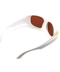 Top Shelf Slick Laser Protective Glasses For YAG And KTP Q Switched Clinics With Tough As Nails OD5 Plus Dual Band Optics, white frame.