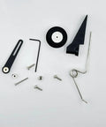 Tail Wheel Bracket Assembly For RC Airplane And Helicopter - DIY Model Aircraft Landing Gear Upgrade Pro Grade Black Tail Wheel Kit With 30mm Wheel 2mm Wire Easy Rudder-Linked Steering And Durable Build showing components