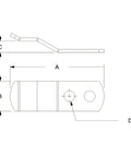 Premium Heavy Duty Marine Grade 316 Stainless Steel Upholstery Clips dimensions showing size for boat vinyl fasteners.