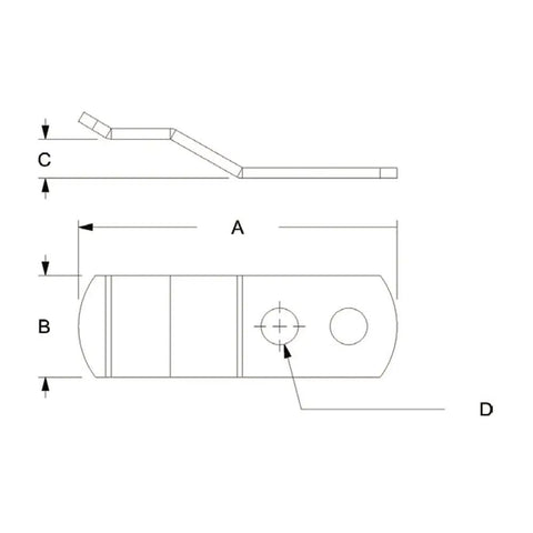 Premium Heavy Duty Marine Grade 316 Stainless Steel Upholstery Clips dimensions showing size for boat vinyl fasteners.