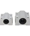 Heavy Duty SCS6UU Linear Motion Ball Bearing Slide Block Bushing aluminum housing in two sizes for CNC and 3D printer mods.