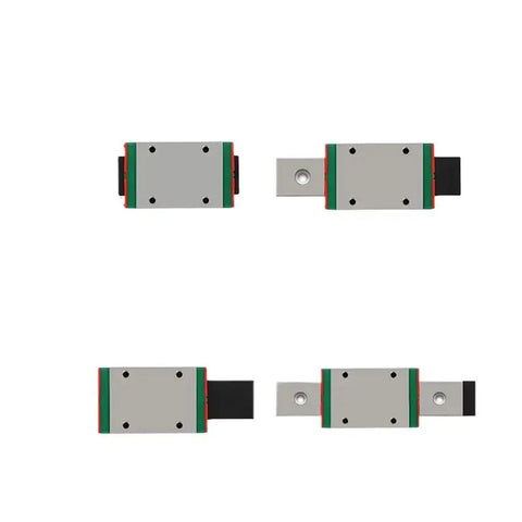 Miniature Linear Guide Rail Kit With MGW12C H Carriage Block And MGW12H Carriage, top view showing four carriage blocks