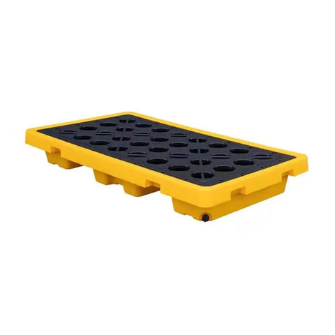Heavy Duty Modular Spill Deck Built Like A Tank For Drums And Storage Containers Solid Polyethylene Base with vented mesh surface.