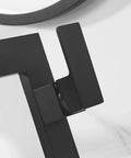 Matte Black Ultra Thin Vessel Sink Faucet With Single Handle Waterfall Spout, top view of solid brass single handle detail