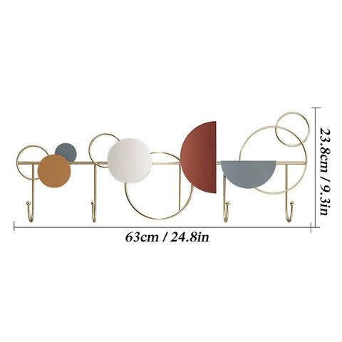 Premium Heavy Duty Wall Mounted Coat Hooks Sleek Wrought Iron Metal Rack For Entryway Bedroom And Hallway Home Storage with geometric design.
