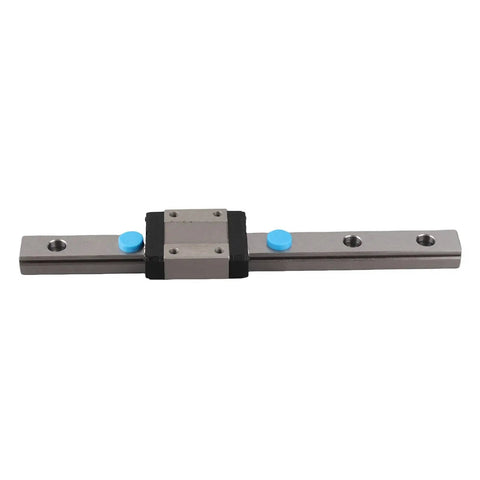 Miniature Linear Rail Guide With 12mm Width, 4 Point Contact, Integrated Lubrication System for Precision Equipment shown horizontally