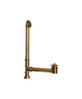 Adjustable Bathtub Drain Overflow Stopper Featuring Deep Backplate Cover, brass material, with twist lift valve and extension rod.