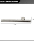 Side view of Heavy Duty Invisidoor Pivot Hinges 4 Pack With Screws Stainless Steel Hidden Bookcase Door Hardware dimensions