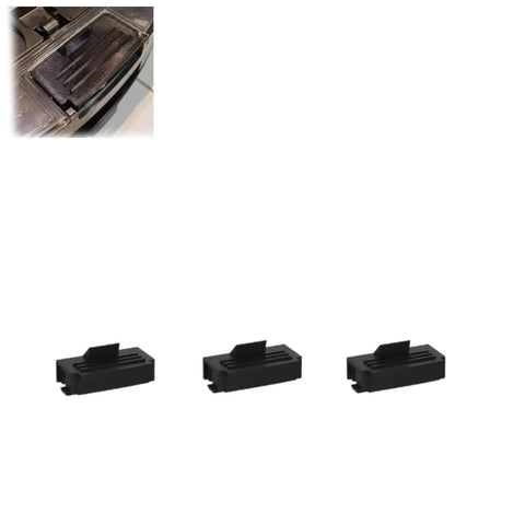 Fresh Premium Dust Bin Clip Replacement Set For Robot Vacuums featuring solid black plastic clips for secure storage bin connection.
