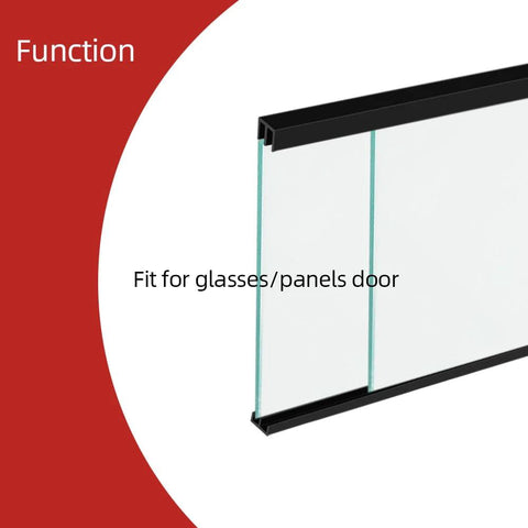 Sliding Door Track Kit For One Quarter Inch Thick Panels, U Channel Rubber For Sliding Cabinet And Closet Doors, Black, 4 Feet