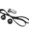 Premium Belt Tensioner And Idler Pulley Kit 6PK2125 25281-25000 For Kia Optima 2.0L 2.4L 2006 To 2015 Models That Are Totally Awesome And Fix Slapping Noises Right Away., serpentine belt and two pulleys on white background