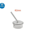 2mm nozzle from Nine Piece Hot Air Gun Nozzle Set for 861DW Rework Station, 2mm size PCB soldering accessory, durable metal