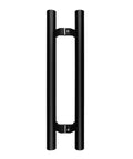 Black Stainless Steel Gate Hardware Sliding Door Handle Set Push Pull For Wood And Glass Doors Barn Door Accessory Back View