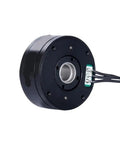 Close-up of GM3506 130T Hollow Shaft Brushless Drone Motor With AS5048A Encoder KV1100 showing hollow shaft and connectors.