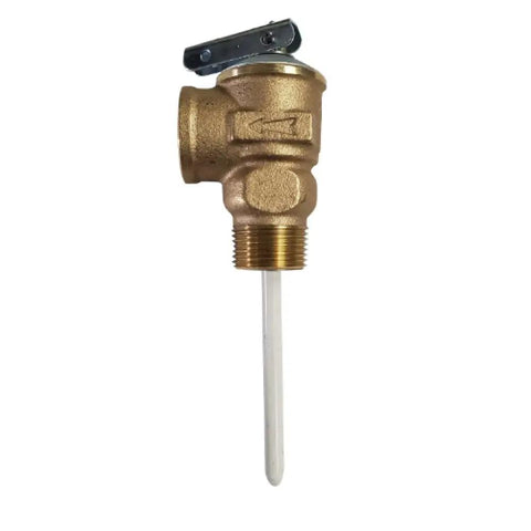 Temperature And Pressure Relief Valve Three Quarter Inch 175 Psi For Water Heaters And Boilers, Heavy Duty Pro Grade Plumbing Safety Valve With Easy Install, Durable Protection Against Overheating And Overpressure brass valve with test lever and discharge tube
