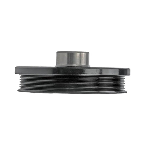 Side view of Harmonic Balancer For Saturn Aura 2009 Replacement, Plug-And-Play Black Serpentine Drive Belt Type, Keyway, 60mm Depth, OEM Numbers 12603181