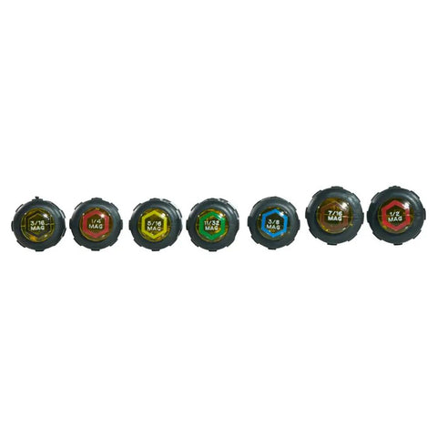 Magnetic Nut Driver Set Pro Grade With Long Hollow Shaft For Long Bolt Jobs 7 Piece Cushioned Grip Handles Made In USA