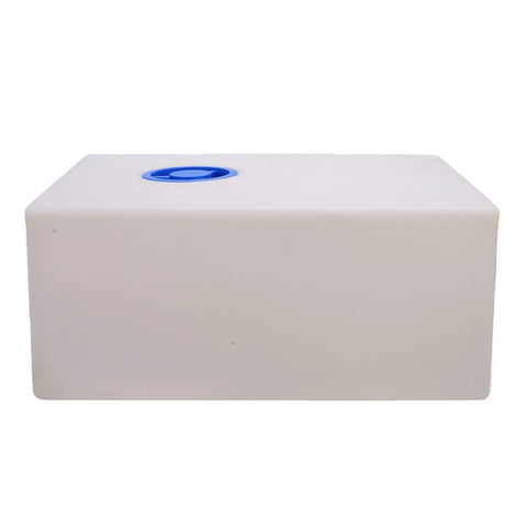 33 Gallon Food Grade LLDPE RV Water Holding Tank For Camping And Trailers, showing top view with blue cap