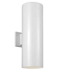 Two Light Outdoor Wall Lantern With Tempered Glass And White Finish, Powder Coated Exterior Lighting For Porch Or Patio, side view