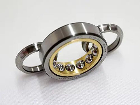 Heavy Duty Single Row Angular Contact Ball Bearing Built Tough With 35 Degree Contact Angle And Solid Brass Cage For Rock Solid Thrust Handling And Crisp Rotation At 170 Millimeter Bore With 360 Outer Diameter, detailed view showing brass cage and ball arrangement.