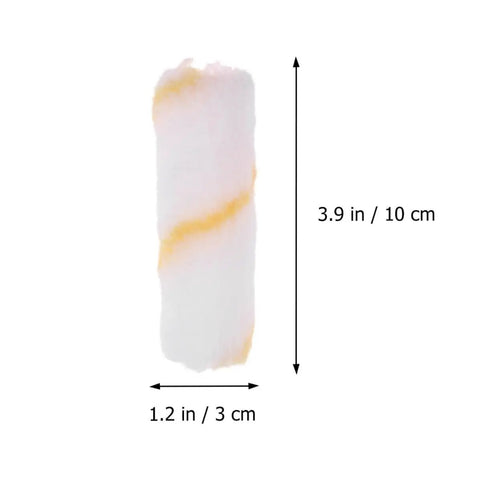 Thirty Mini Paint Roller Sleeves High Density Cotton Refills For Tight Corners Baseboard Trim close-up of a 3.9" mini roller sleeve.