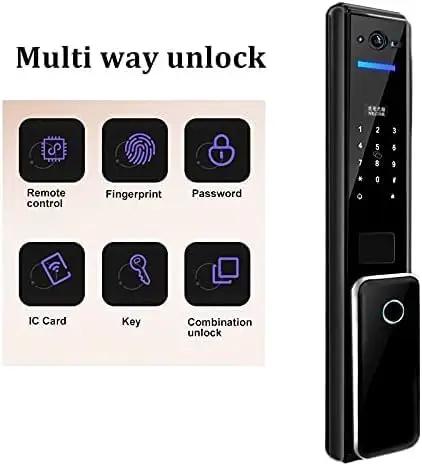 Rock Solid Smart Digital Door Lock With Lightning Fingerprint Scan Pin Code Input Slick Smartphone Control Heavy Duty Aluminum Body Effortless Auto Locking And Quick Key Backup For Sweet Home Security Upgrade with multi-way unlock options.