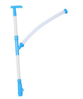 Manual Fertilizer Spreader Tool For Farm Use And Home Garden, 90cm Ergonomic PVC Handle, Easy Control, Blue and White Design