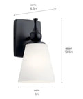 Cosabella 6 Inch 1 Light Wall Sconce with Satin Etched Opal Glass in Black Finish, featuring industrial modern design.