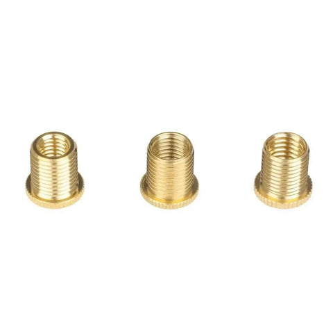 Gold Thread Adapter Nut Kit For M10x1.25 M10x1.5 M8x1.25 Aluminum Alloy Shift Gear Insert Kit Knob Accessories Easy Install Plug And Play Universal Car Modification New Condition, three gold adapter nuts