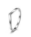 Engravable BFF Ring Set For Two In Rose Gold Plated Stainless Steel 2mm Dainty Chevron V Shaped Stacked Rings For Best Friends Soul Sisters Best Buds