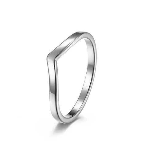 Engravable BFF Ring Set For Two In Rose Gold Plated Stainless Steel 2mm Dainty Chevron V Shaped Stacked Rings For Best Friends Soul Sisters Best Buds