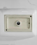 USZWBY Vessel Sinks Modern Minimalist Art Wash Basin Household Large Size Ceramic Above Counter Square Outdoor Bathroom Bowl Sink top view showing smooth white ceramic surface.