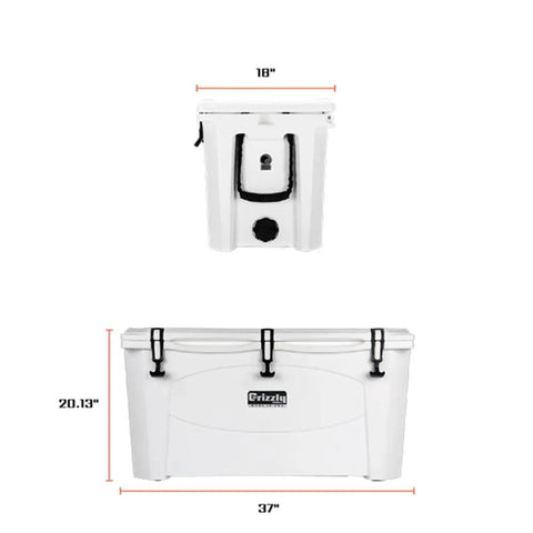 Heavy Duty 100 Qt Hard Side Cooler With Two Inch Foam Core Keeps Gear Ice Cold Through Any Adventure Made In Usa dimensions and design.