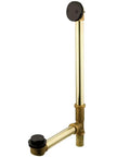 Tub Waste And Overflow With Push And Pop Toe Drain, 18-Inch Model, 23-1/2-Inch Overall Length, Oil Rubbed Bronze Finish, Brass
