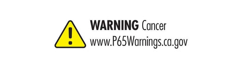 Warning symbol for cancer risk, visit www.P65Warnings.ca.gov for more information
