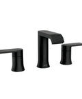 Genta 8-Inch Widespread Two-Handle Bathroom Faucet In Matte Black With Durable Finish, Smooth Ceramic Valves