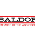 Baldor logo with "A Member of the ABB Group" tagline, associated with 0.75 HP AC electric motor 1725 RPM 3-Phase 60 Hz 56C TEFC F1 foot mount