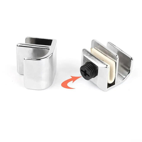 Heavy Duty Zinc Alloy Glass Clamp Hinge With Built-In Soft Close Damping, Fits 36mm Glass Thickness, 3-Way Adjustable silver glass clamp hinge