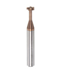 Front view of HARFINGTON T-slot end mill cutter, 6 mm diameter, 6 mm shank, solid carbide, titanium-coated, 4 flutes